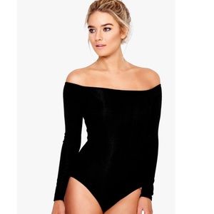Black Off the Shoulder Bodysuit